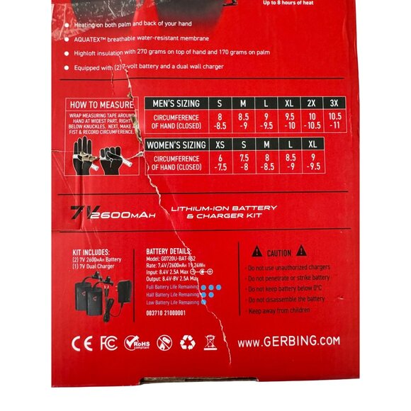 Gerbing S7 Heated Gloves Size Small Women’s NWB $249 3 Levels Heat 8 Hours Skiin - Picture 7 of 11